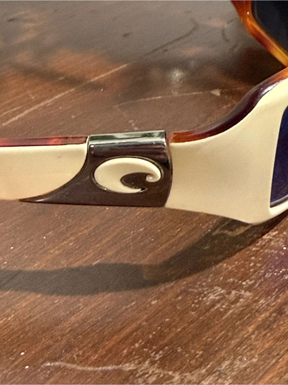 Costa Cream Frame Blue Lens Sunglasses